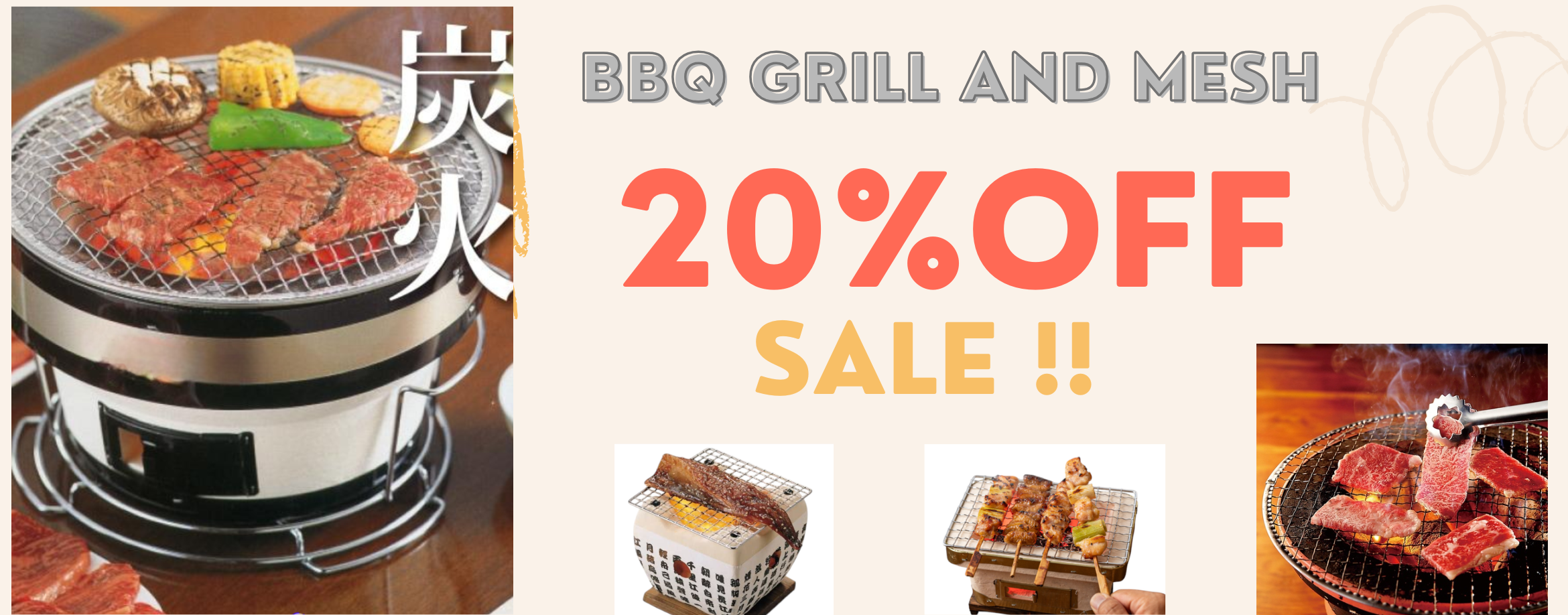 BBQ GRILL 20%OFF SALE