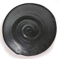 Round Plate Black Swirl 28.5cm