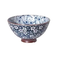 Rice Bowl 12.2cm Sakura Flower Blue 
