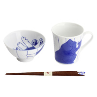 Cat Mug/Rice Bowl/Chopsticks Gift Set