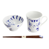 Cat Mug/Rice Bowl/Chopsticks Gift Set