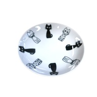 Plate 16cm Cat White & Black