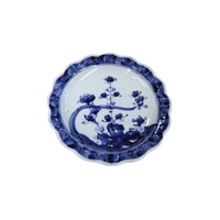 Plate 19cm Flowers White/Blue