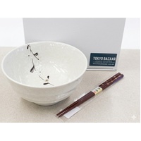 Bowl＆Chopsticks White Sakura Flower