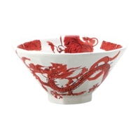 Ramen Bowl 19.5cm Tiger & Dragon Red