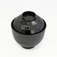 Soup Bowl Futa-tsuki Black 9.3cm