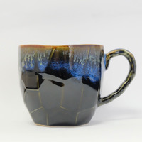 Mug Cup Faceted Mug Black & Blue