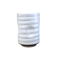 Tea Cup White Wavy Yunomi