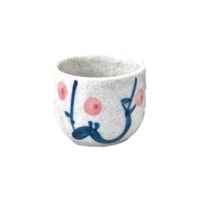 Sake Cup White Ume Flower