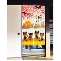 Sakura Mikeneko Noren Curtain  